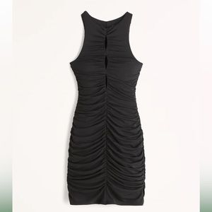 Keyhole ruched mini dress